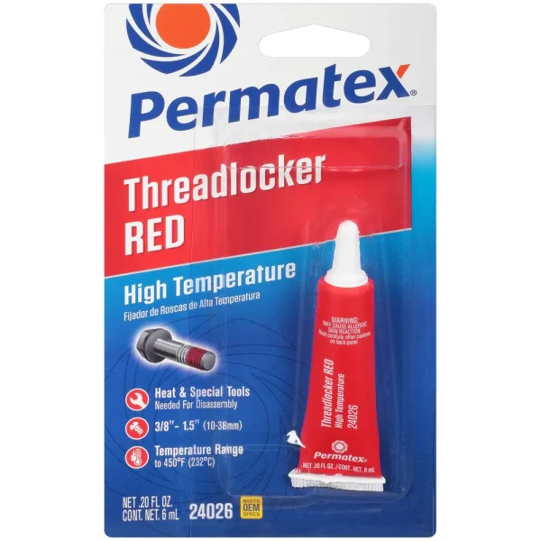 Permatex 6ml Red High Thread Sealant – 24026