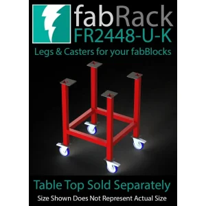 CertiFlat FR2448-U-K 24 Inch X 48 Inch fabRack Leg Kit with Casters for fabBlocks