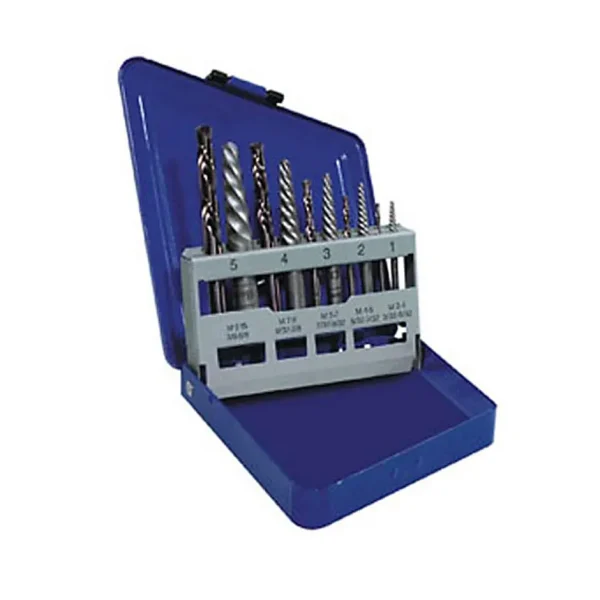 Irwin 10-pc Spiral Extractor & Drill Bit Set in Metal Index – 11119