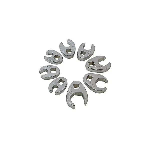 Sunex Tools 3/8″ Drive 8 Pc. Fully Polished SAE Flare Nut Crowfoot Wrench Set – 9708