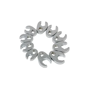 Sunex Tools 3/8″ Drive 10 Pc. Fully Polished Metric Flare Nut Crowfoot Wrench Set – 9710M