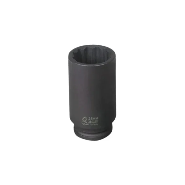 Sunex Tools 1/2″ Drive 12-Point 36mm Deep Spindle Nut Impact Socket – 2802ZD