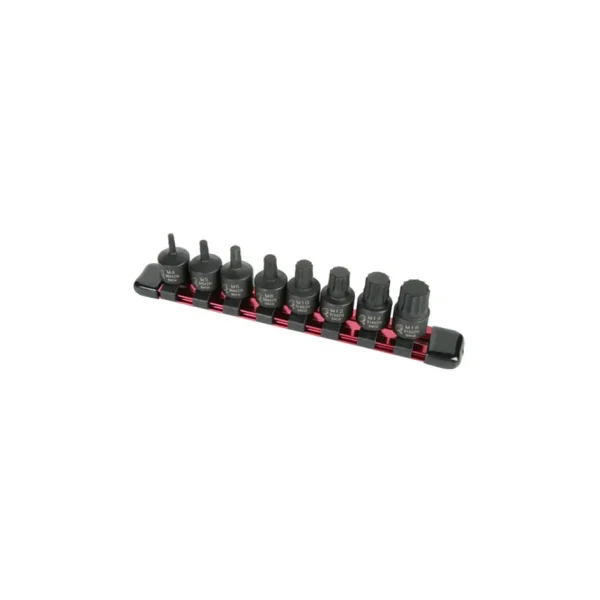 Sunex Tools 8 Pc. 3/8″ Drive Stubby Triple Square Impact Bit Socket Set – 3640