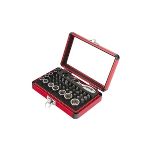 Sunex Tools 44 Pc. 1/4″ Dr Mini Dual Flex Head Ratchet with Socket & Bit Set – 9732