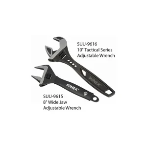 Sunex Tools 2 Pc. Adjustable Wrench Set (10 Tactical & 8 Wide Jaw) – 9617