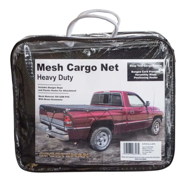 Sportsman Series CNET666 Heavy Duty Mesh Truck Bed Cargo Net Cover 6 ft.