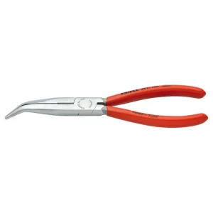 Knipex 8″ Chain Nose Side Cutting Pliers, Stork Beak, Plastic Coated (2621200)