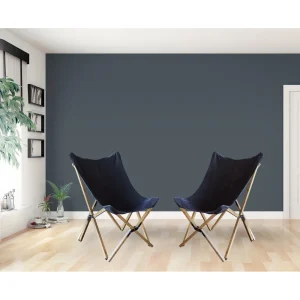 AmeriHome Black Canvas and Bamboo Butterfly Chair Set (2-Piece) BFCBCBLK2PK - view 2