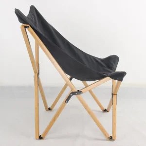 AmeriHome Black Canvas and Bamboo Butterfly Chair Set (2-Piece) BFCBCBLK2PK - view 4