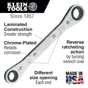 Klein Tools 68200 Ratcheting Box Wrench 1/4-Inch x 5/16-Inch - view 2