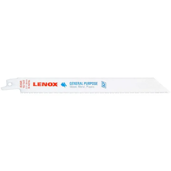 Lenox 12130835R Reciprocating Saw Blade, Bi-Metal, 8-inch, 10/14 TPI, 5/PK