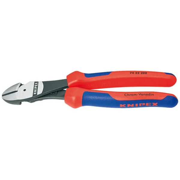Knipex High Leverage Diagonal Cutter, Multi-Component Grips, 8″ (7422200)