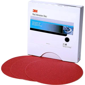 3M 01117 Red Abrasive Stikit Disc, 6″, 40 Grit, 25 Per Box