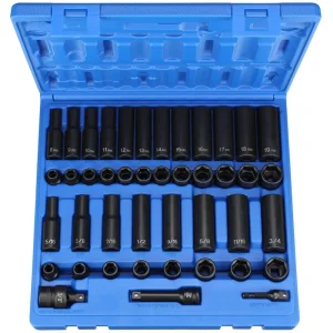 Grey Pneumatic 3/8″ Drive Standard and Deep Impact Socket Set (1243RD)