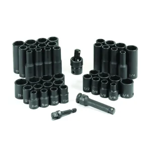 Grey Pneumatic 3/8″ Drive Standard and Deep Impact Socket Set (1243RD) - view 2