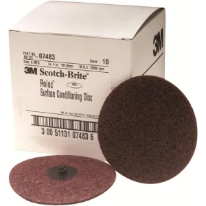 3M 4″ Medium Scotch-Brite Roloc Surface Conditioning Disc (07483)