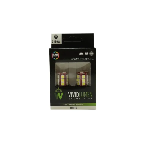 Vivid Lumen 3156 White LED Bulbs Long Lasting – Pair (3156W-SMD)