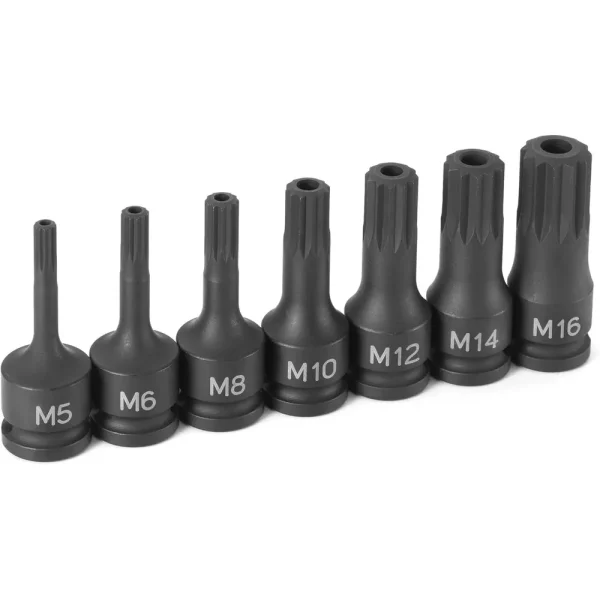 Grey Pneumatic 3/8″ Drive Metric Triple Square (Tr) Impact Bit Socket Set (7 Pieces) (1207ST)