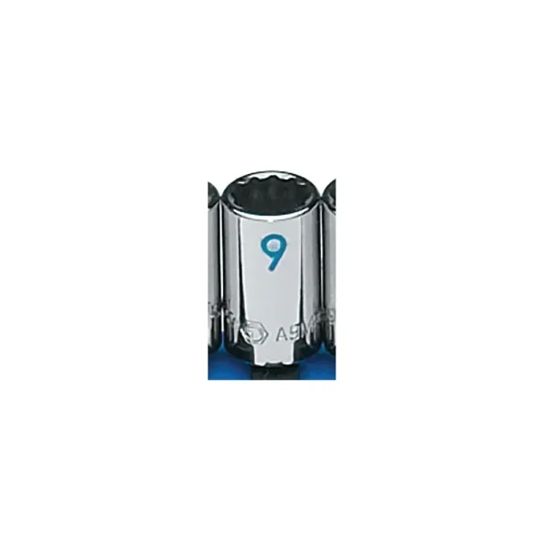 1/4″ DRIVE 9MM METRIC 12 POINT CHROME SOCKET