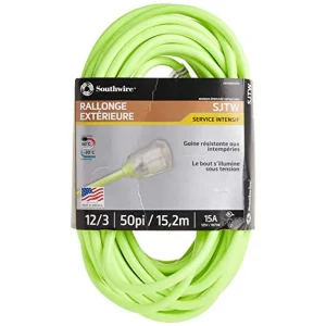 Southwire 50 Ft. 12/3 SJTW Outdoor Extension Cord (Cool Green) (2578SW000X) - view 3
