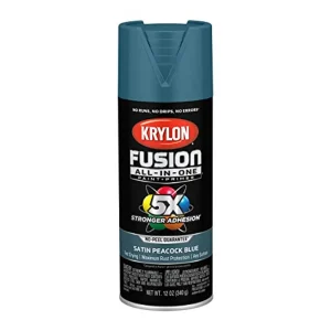 Krylon Fusion K02792007 All-In-1 Spray Paint for In/Outdoor, Satin Peacock Blue