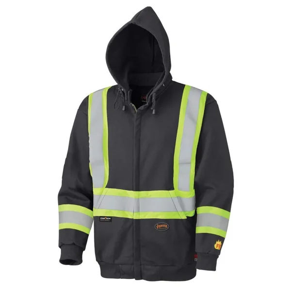 Pioneer Safety High Visibility Flame Resistant Safety Hoodie, 5XL (V2570470U-5XL)