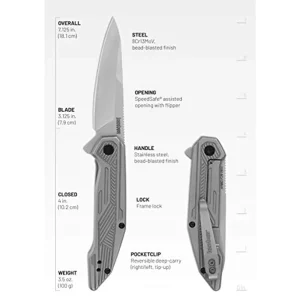 Kershaw 2080 Terran EDC Pocket Knife, 3.125″ 8Cr13MoV Steel Drop Point Blade - view 2