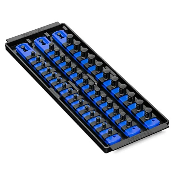 Ernst 8491 3 Rail Twist Lock Socket Boss 13″, Blue – 1/4″, 3/8″ & 1/2″
