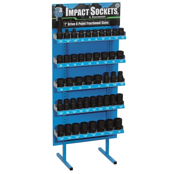 Grey Pneumatic 1″ Drive Standard and Deep Length Display 45pcs (D445)