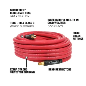 Legacy HRE3850RD2 3/8″ X 50′ Rubber Air Hose 1/4″ - view 2