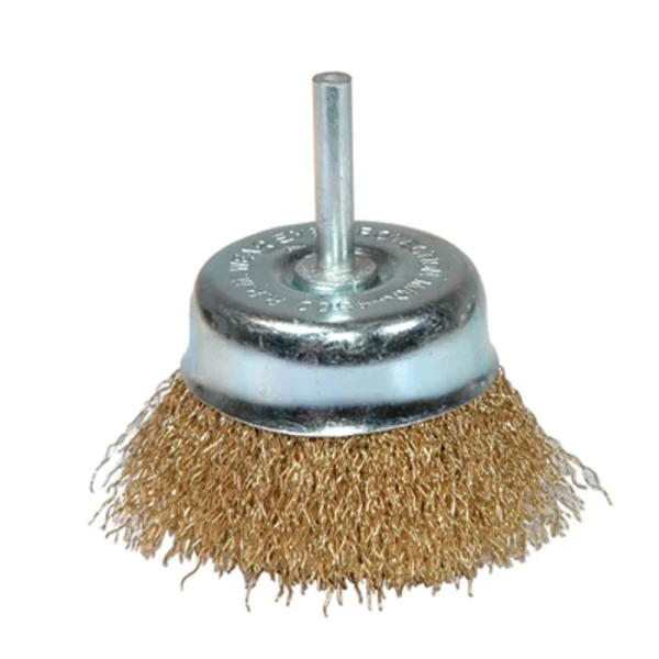 K Tool 79216 Crimped Wire End Cup Brush, 3″ Diameter, Coarse, 1/4″ Stem, 4500 Max RPM