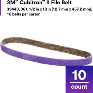 3M 1/2″ X 18″ 36+Grit Cubitron II File Belt 786F (33443) - view 2