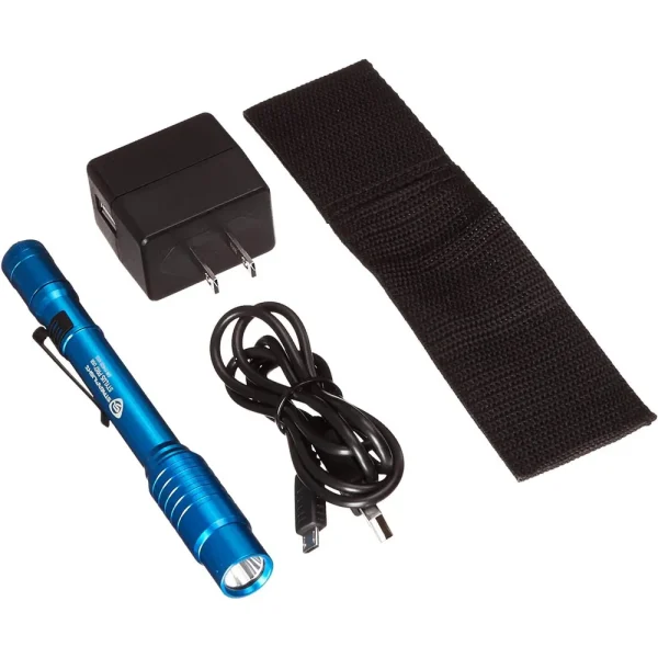 Streamlight Stylus Pro USB with 120V AC Adapter and Nylon Holster, Blue (66139)