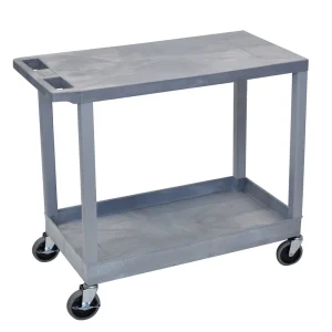 Luxor Workspaces 18X32 Flat/Tub Cart, Gray (EC21-G)