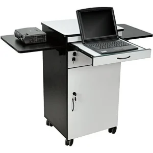 Luxor Workspaces Wood Multimedia Workstation Cart, 38″ High (WPSDD3) - view 2