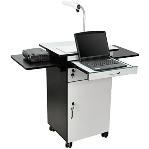 Luxor Workspaces Wood Multimedia Workstation Cart, 38″ High (WPSDD3) - view 3