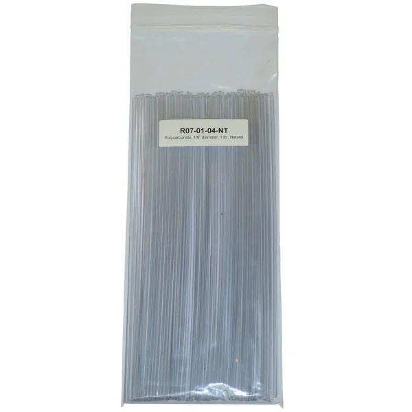 Polyvance Polycarbonate Rod, 1/8″ Diameter, 1 Lb., Natural (R07-01-04-NT)