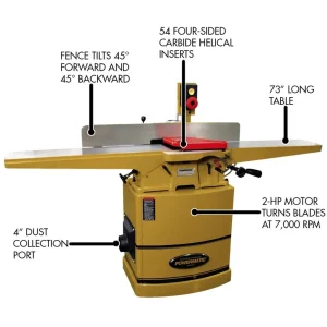 Powermatic 60HH 2HP 1PH 8″ Jointer w/ Helical Cutterhead (1610086K) - view 2