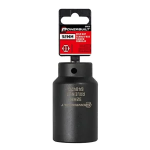 Powerbuilt 648470 1/2-Inch Driver by 32mm Axle Nut Socket, Black - view 4