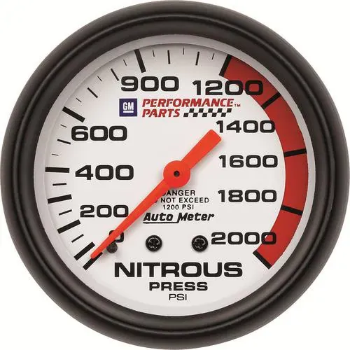 Auto Meter GM Performance 0 To 2000 psi 2-5/8 Inch Nitrous Oxide Pressure Gauge – 5828-00407