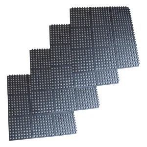 Buffalo Tools RMAT33I4PK 3 x 3 Foot Interlocking Rubber Mats – 4 Pack