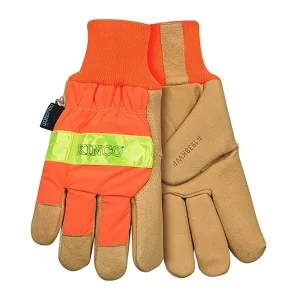 Kinco 1938KWP-XL High Visibility Orange Waterproof Pigskin Gloves, X-Large - view 2