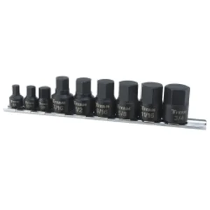 Titan Tools 16140 9 Piece 1/4″ Drive Stubby SAE Hex Bit Socket Set