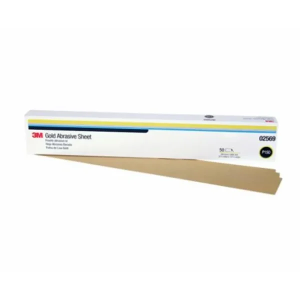 3M 2-3/4″ X 17-1/2″ P150A Production Resinite Gold Sheet (2569)