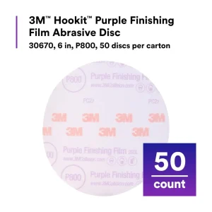 3M 6″ P800 Hookit Purple Finishing Film Abrasive Disc 260L (30670) - view 4