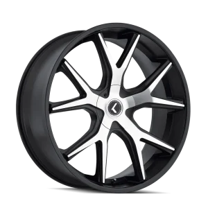 Kraze Splitz KR146 Gloss Black Machined Wheels