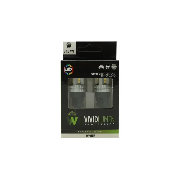 Vivid Lumen 3157 White LED Bulbs High Output – Pair (3157W)