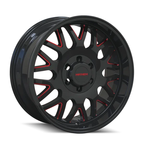 Mayhem Tripwire 8110 Gloss Black with Prism Red Wheels