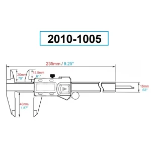 DASQUA 0-150MM/0-6″ ABSOLUTE DIGITAL CALIPER (2010-1005) - view 3