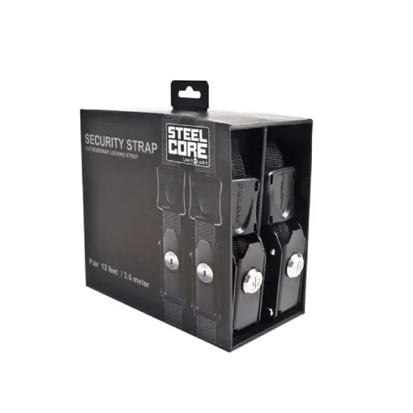Steelcore Universal 12 Foot Security Strap – Pair, Locking & Cut-Resistant (STLCSSB-12-P)